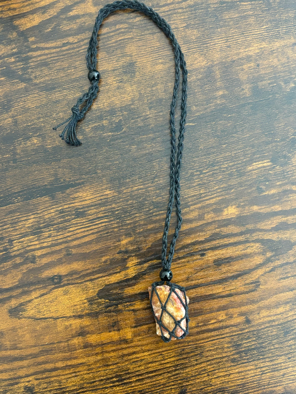 Woven Rope Necklace Black- Golden Cave Coral