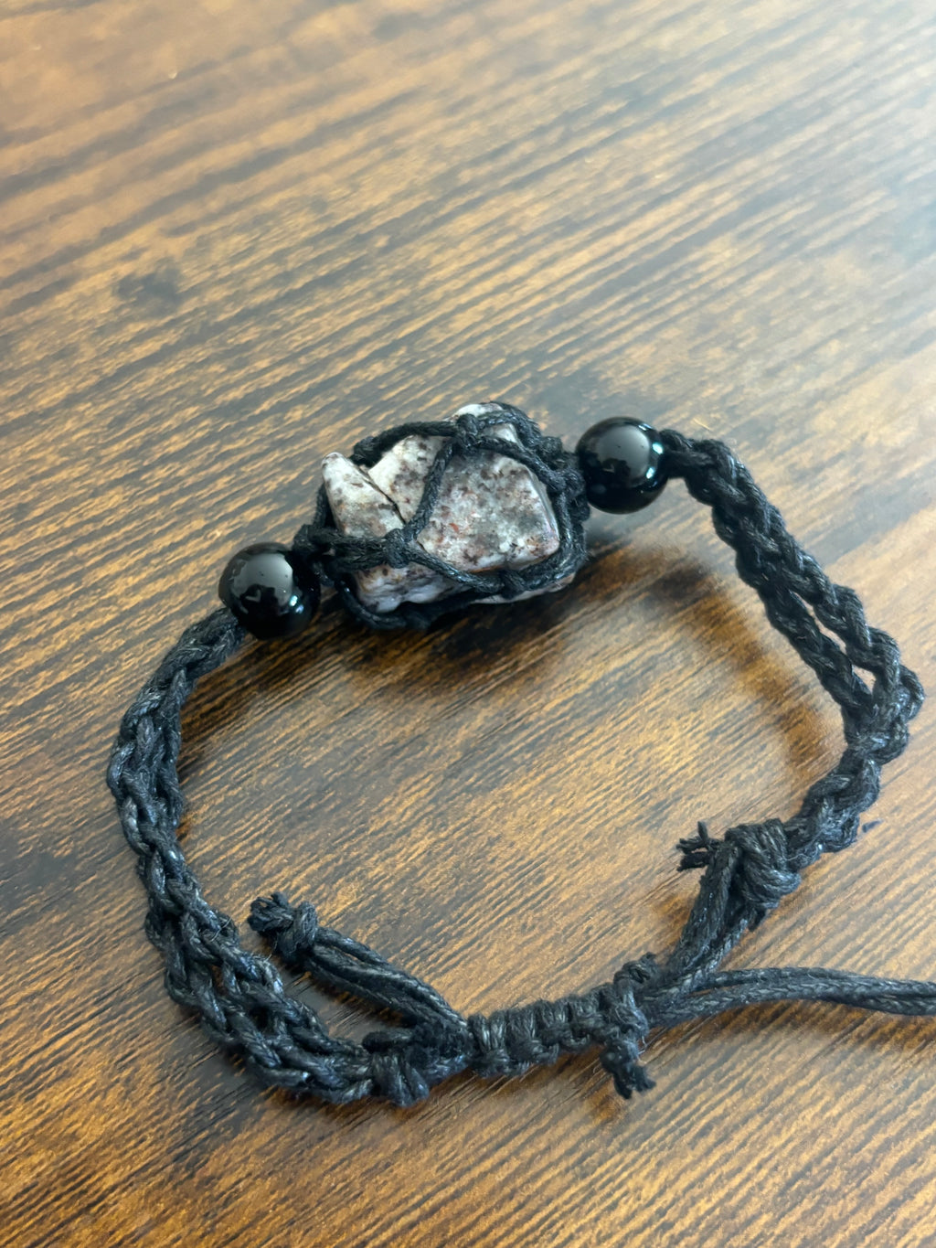 Woven Rope Bracelet Black- Cave Coral