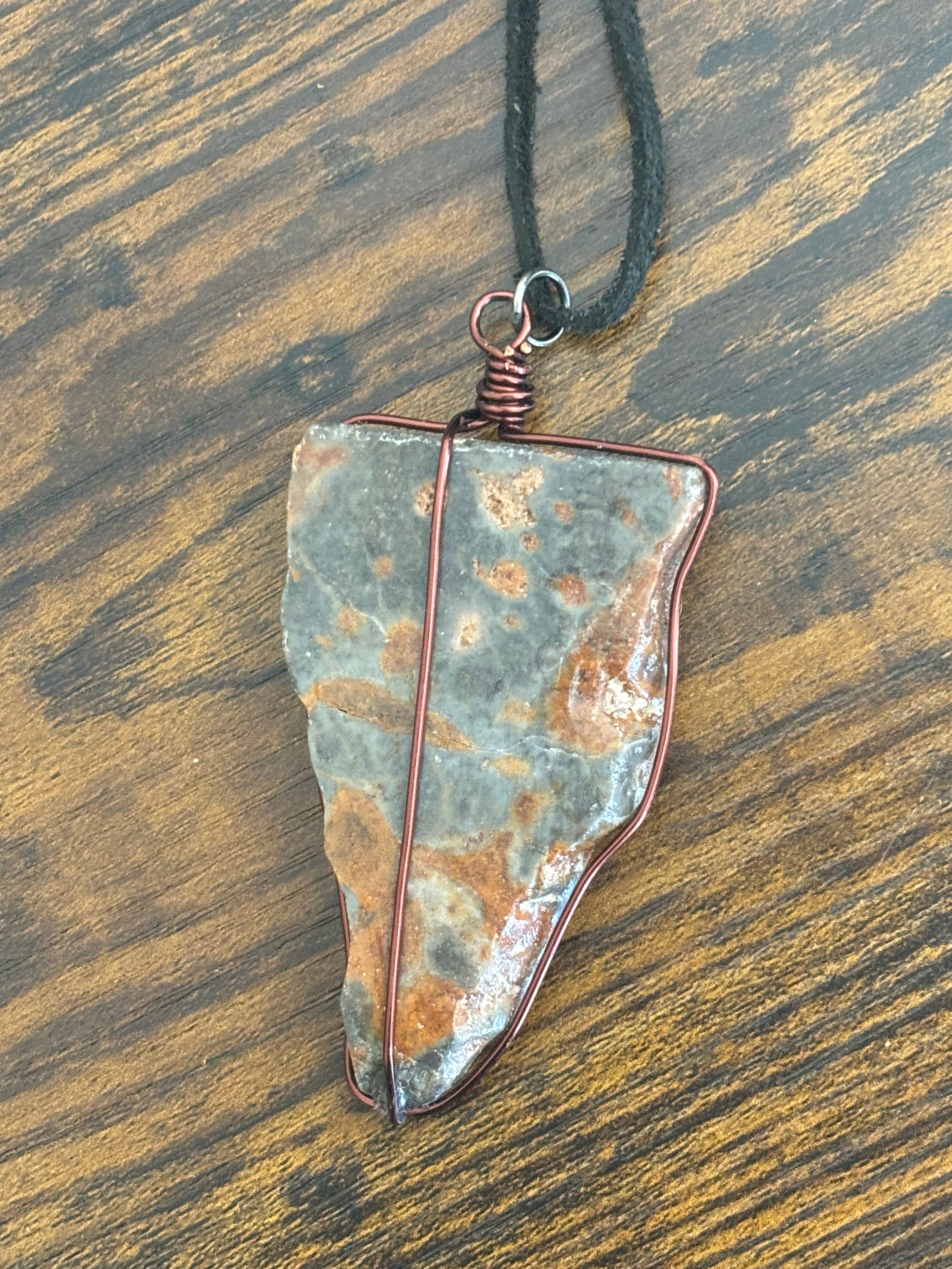 Wired Necklace- Chert with Iron Bands
