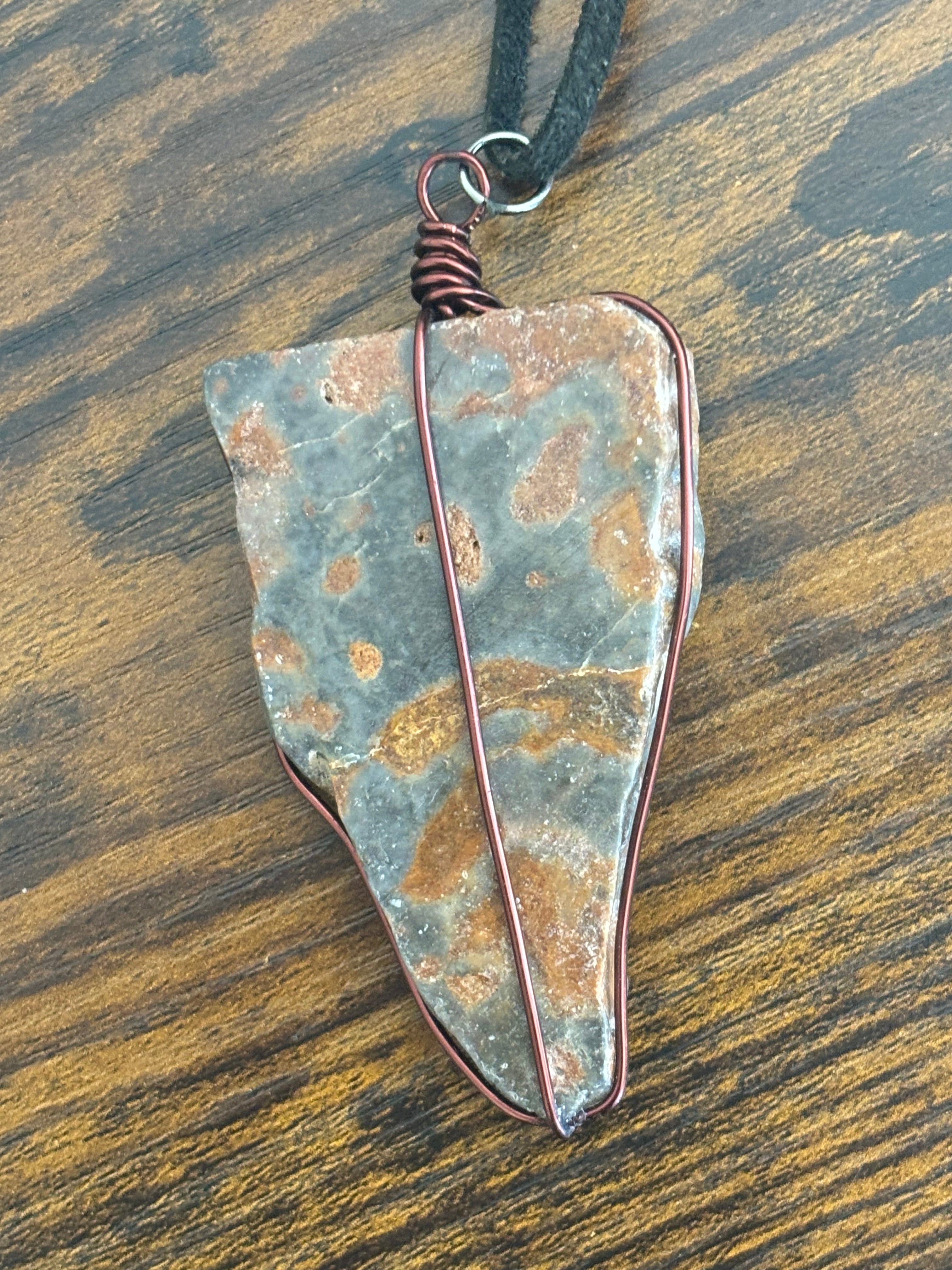 Wired Necklace- Chert with Iron Bands