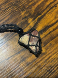 Woven Rope Necklace Black- Desert Picture Jasper