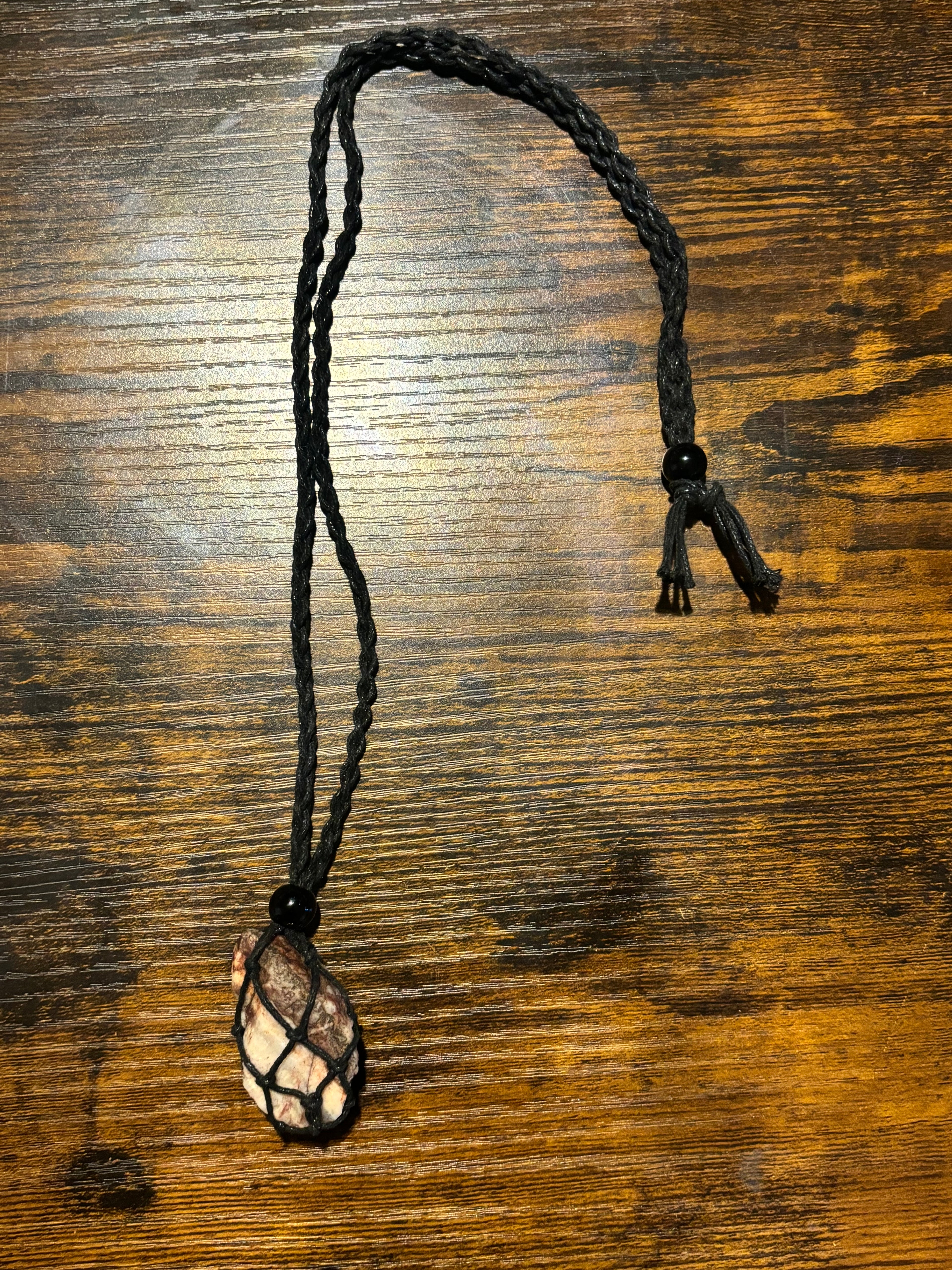 Woven Rope Necklace Black- Cave Coral
