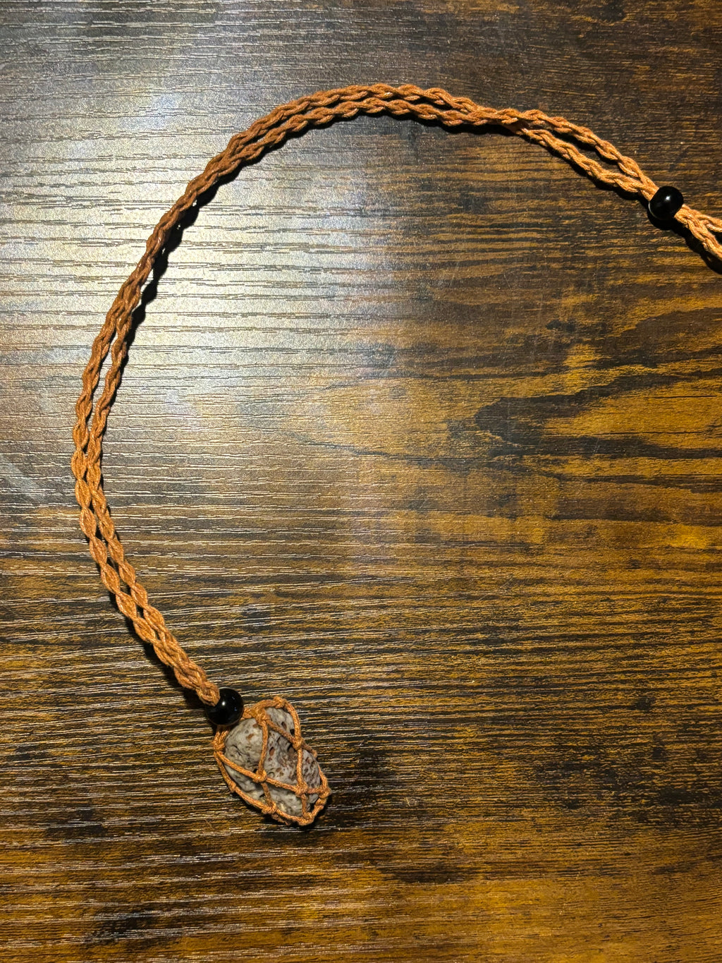 Woven Rope Necklace Copper- Chert Matrix