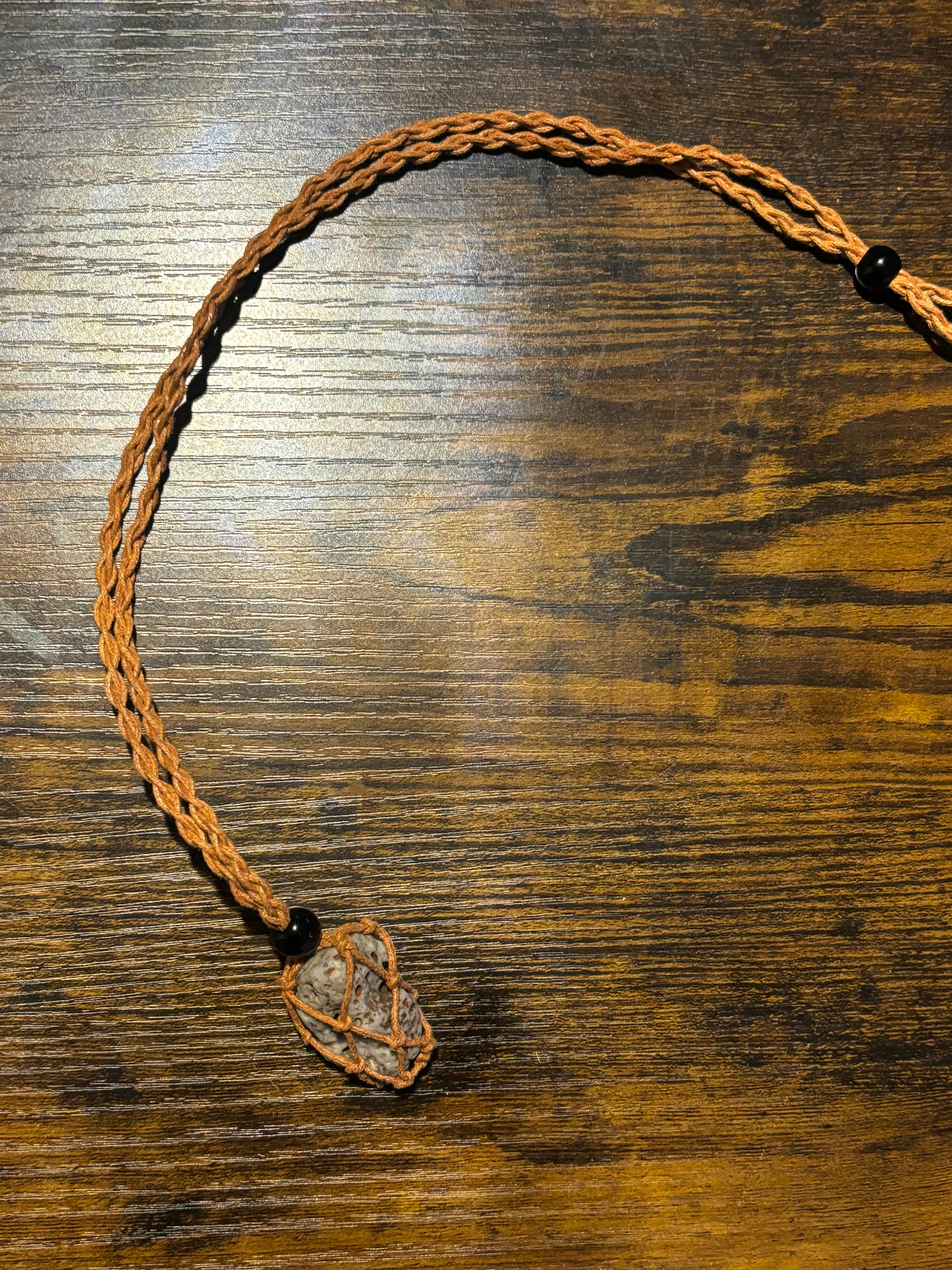 Woven Rope Necklace Copper- Chert Matrix