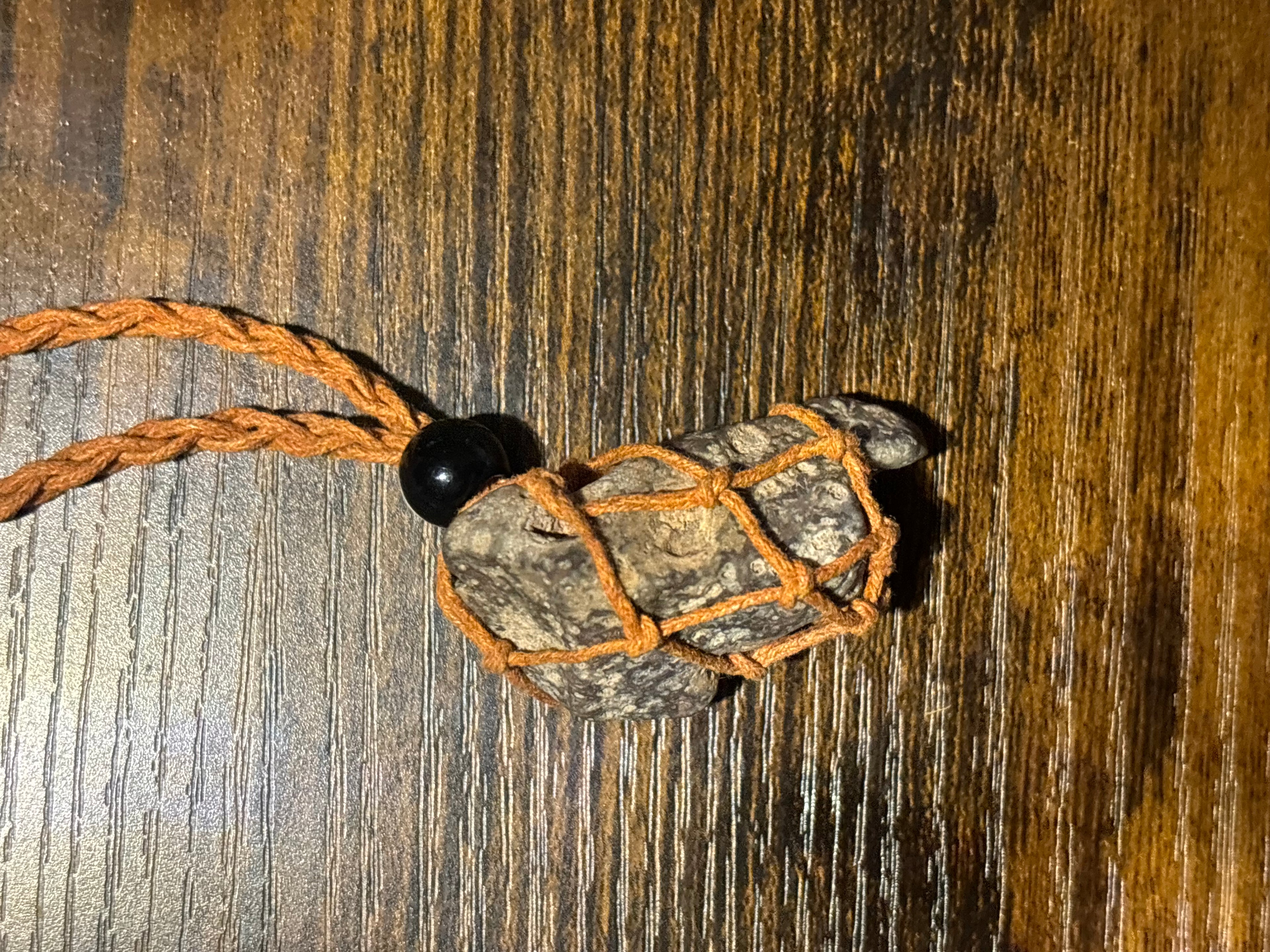 Woven Rope Necklace Copper- Chert matrix