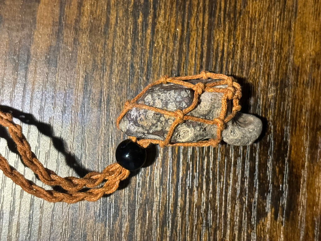 Woven Rope Necklace Copper- Chert matrix