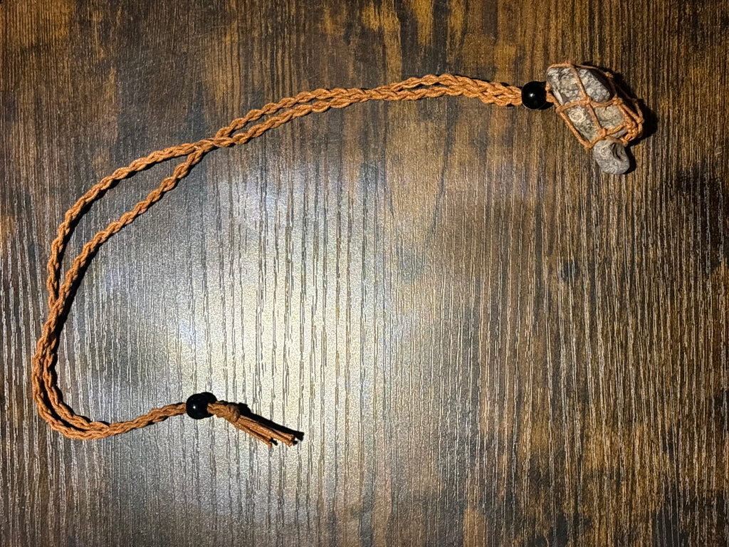 Woven Rope Necklace Copper- Chert matrix