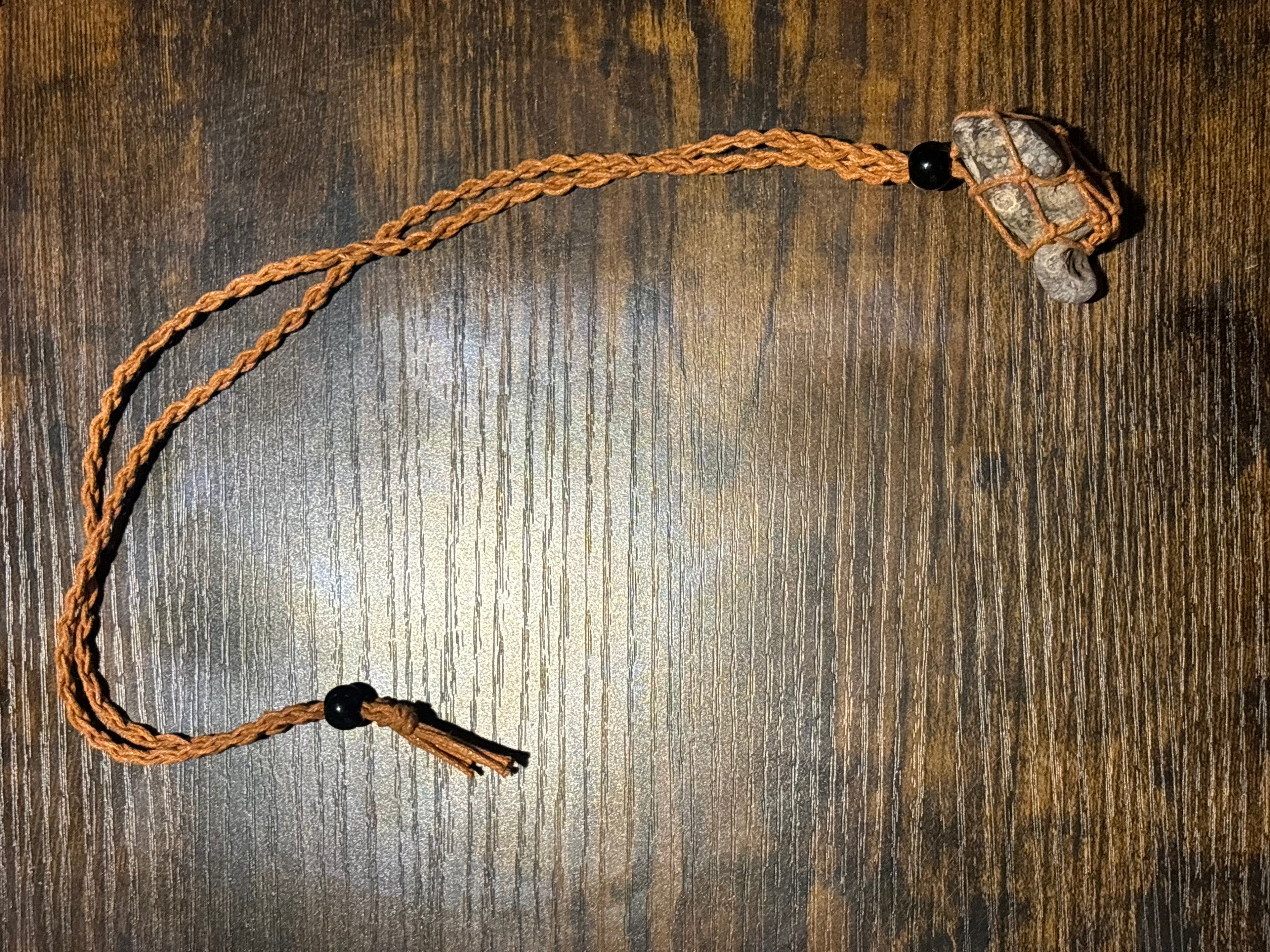 Woven Rope Necklace Copper- Chert matrix