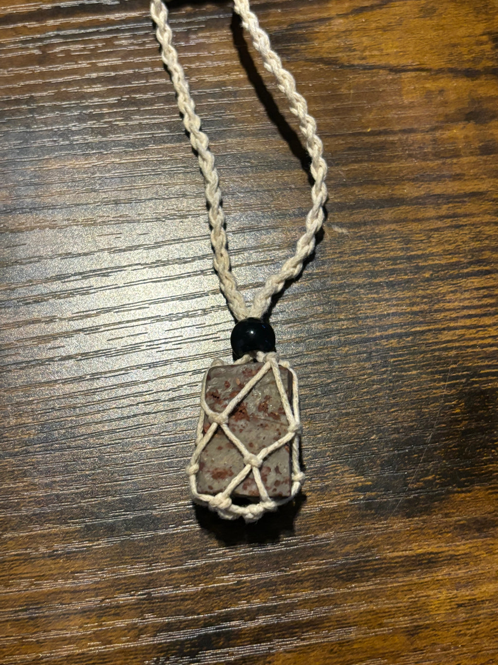 Woven Rope Necklace White- Chert Matrix