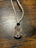 Woven Rope Necklace White- Chert Matrix