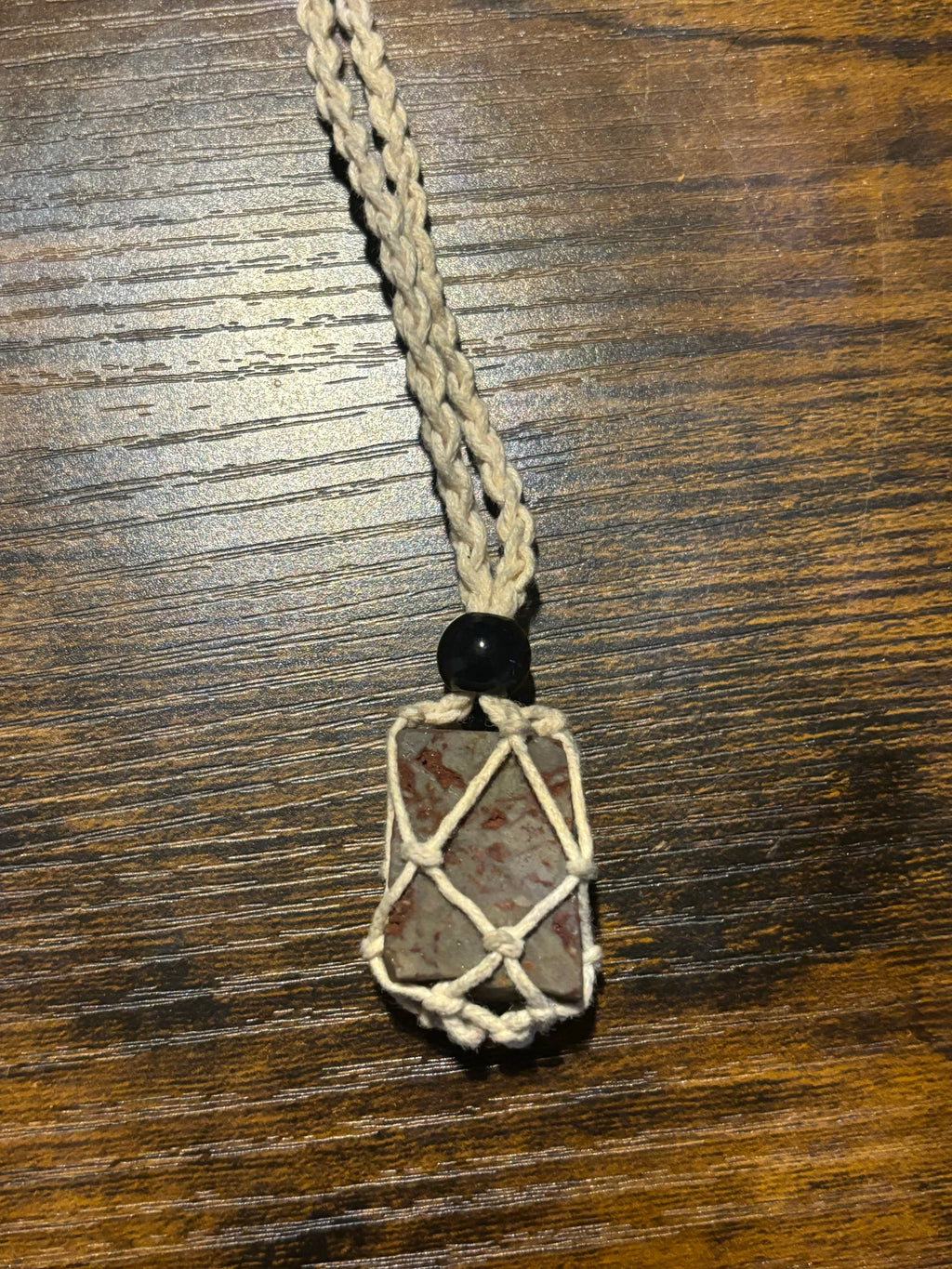 Woven Rope Necklace White- Chert Matrix