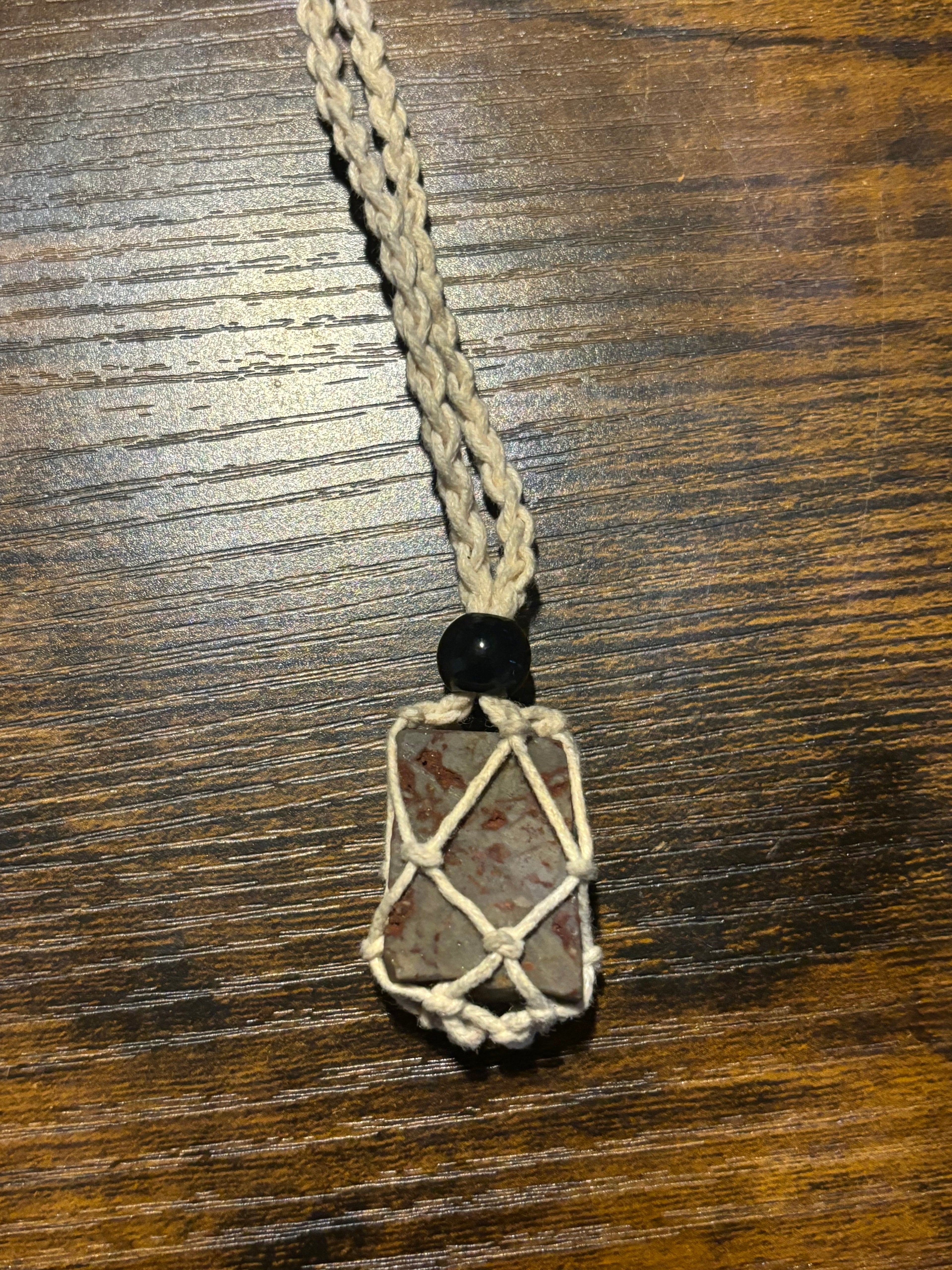 Woven Rope Necklace White- Chert Matrix