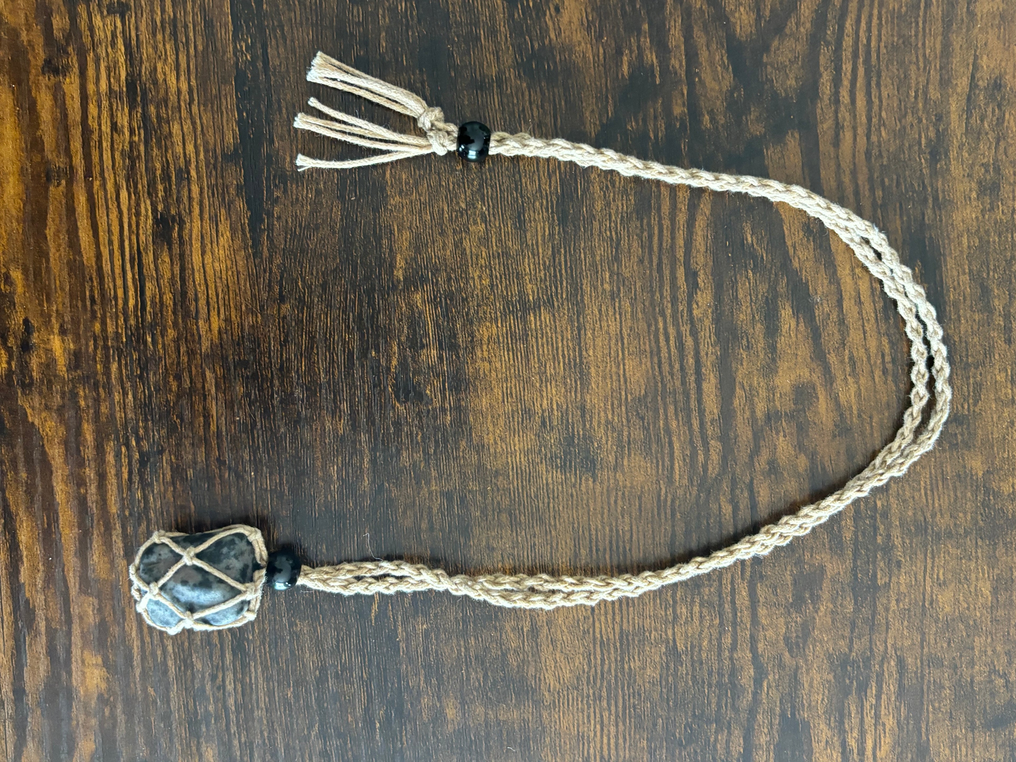 Woven Rope Neckace Tan-Dalmatian
