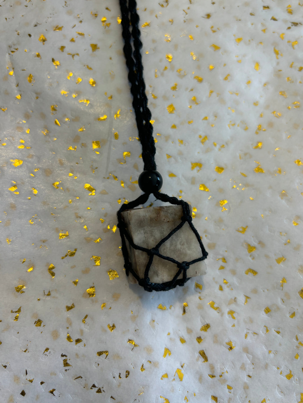 Woven Rope Necklace Black- Marble Cave Coral