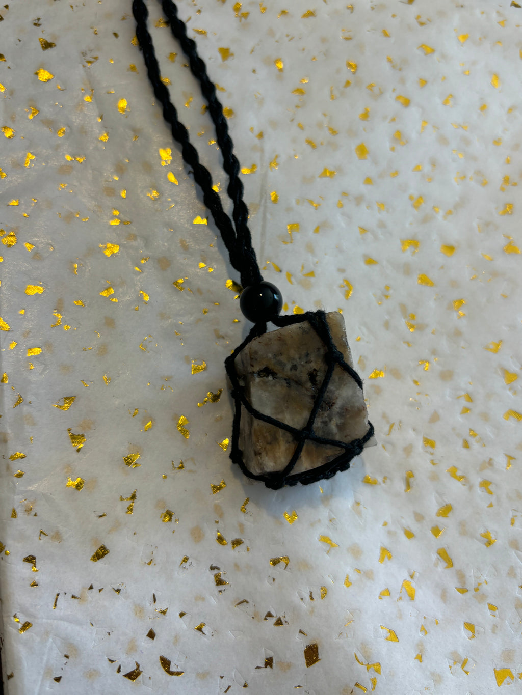 Woven Rope Necklace Black- Marble Cave Coral