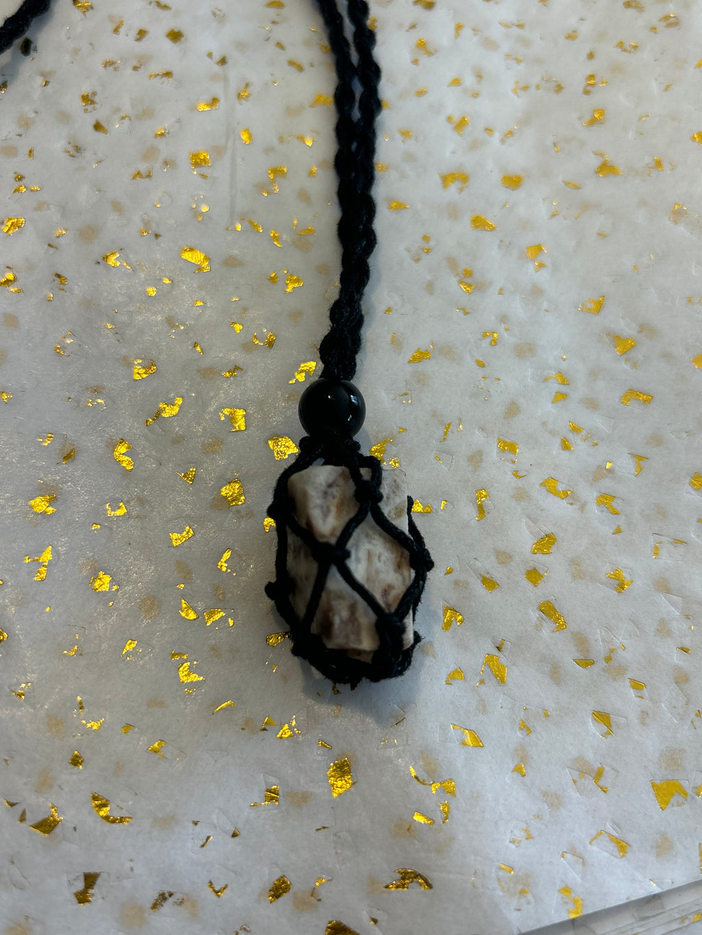 Woven Rope Necklace Black-Marble Cave Coral