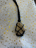 Woven Rope Necklace Black- Gold Veined Cave Coral