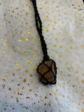 Woven Rope Necklace Black-Grey Tigers Eye