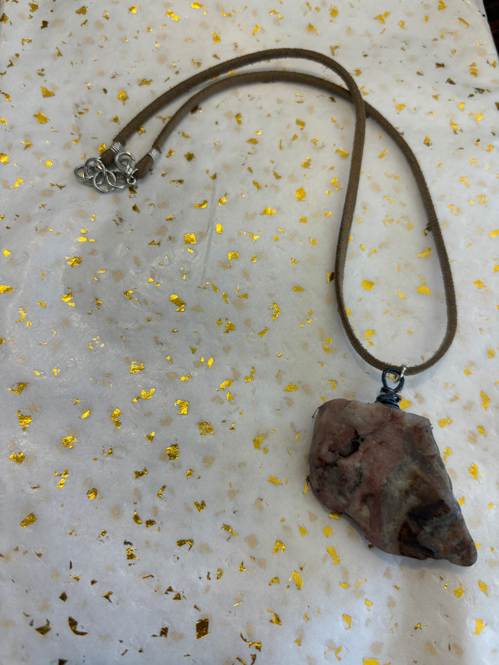 Wired Necklace- Rose Filled Cave Coral