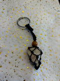 Woven Rope Keychain/Purse Charm- Rose Veined Cave Coral