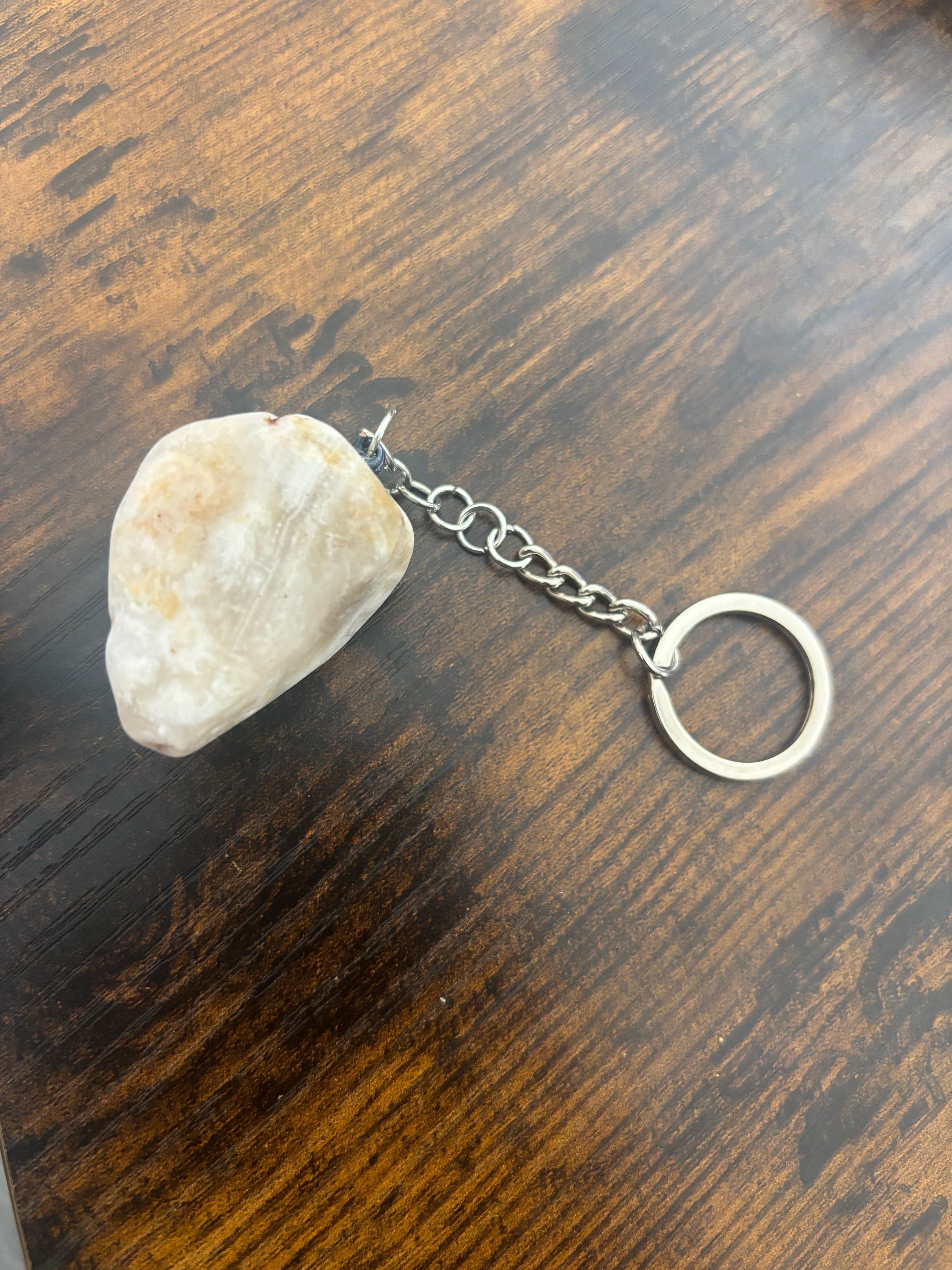 Keychain/Purse Charm- White Quartz