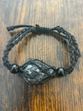 Woven Rope Bracelet- Black Star Diopside