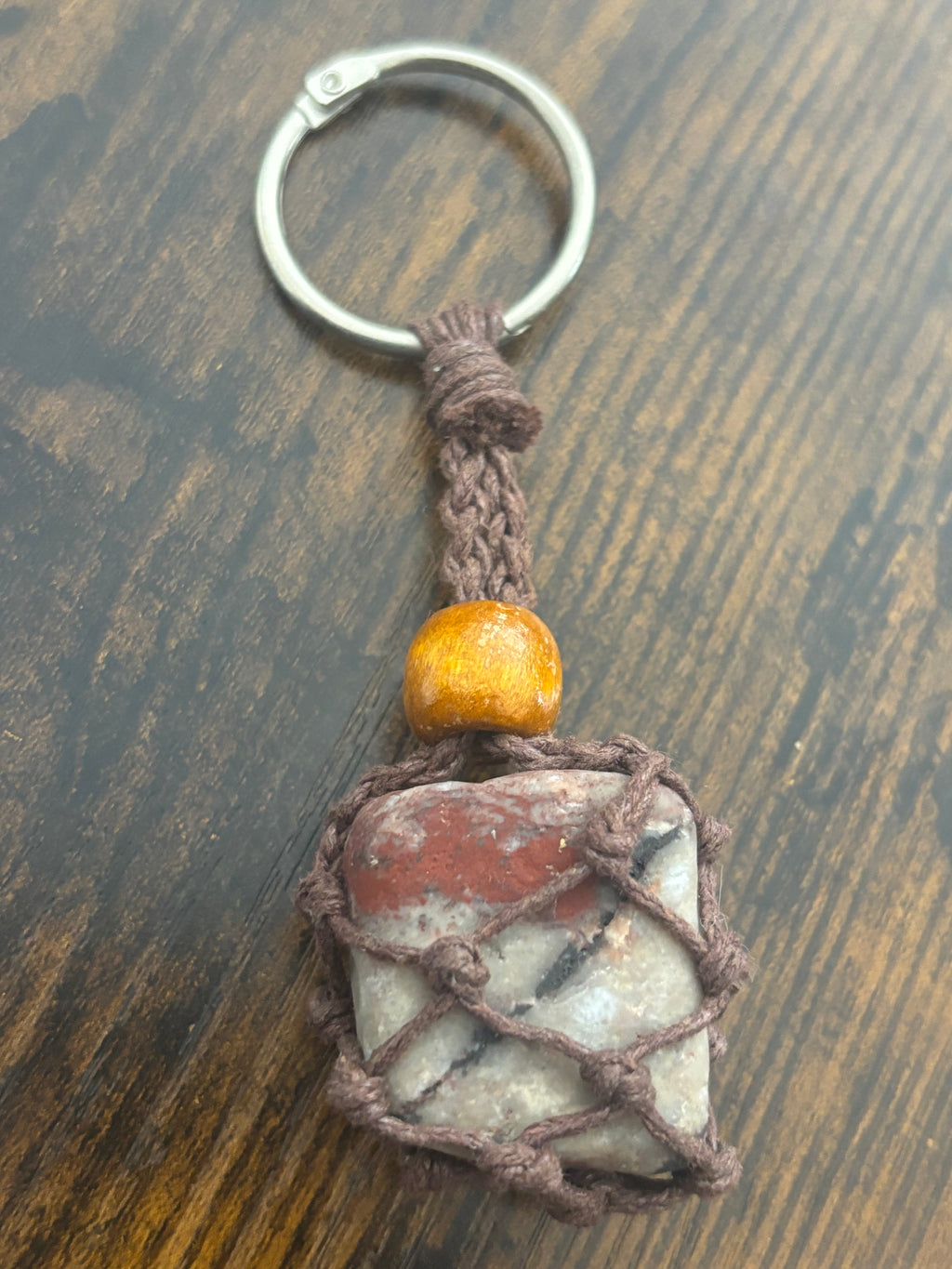 Woven Rope Keychain- Quartzite Banded with Iron