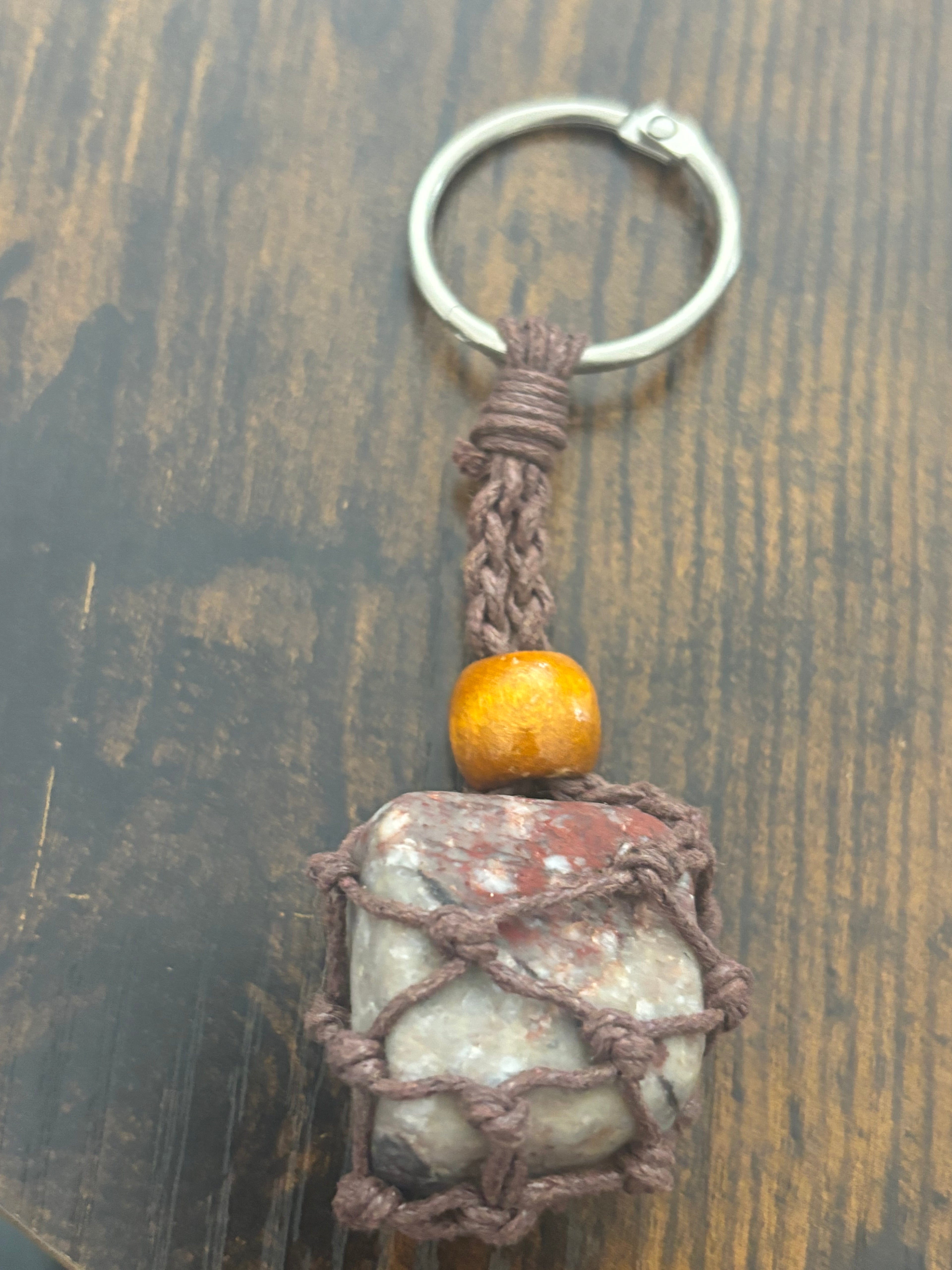 Woven Rope Keychain- Quartzite Banded with Iron