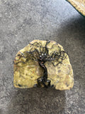 Green Jade Mountain Black Wire Copper Speckled Tree of Life