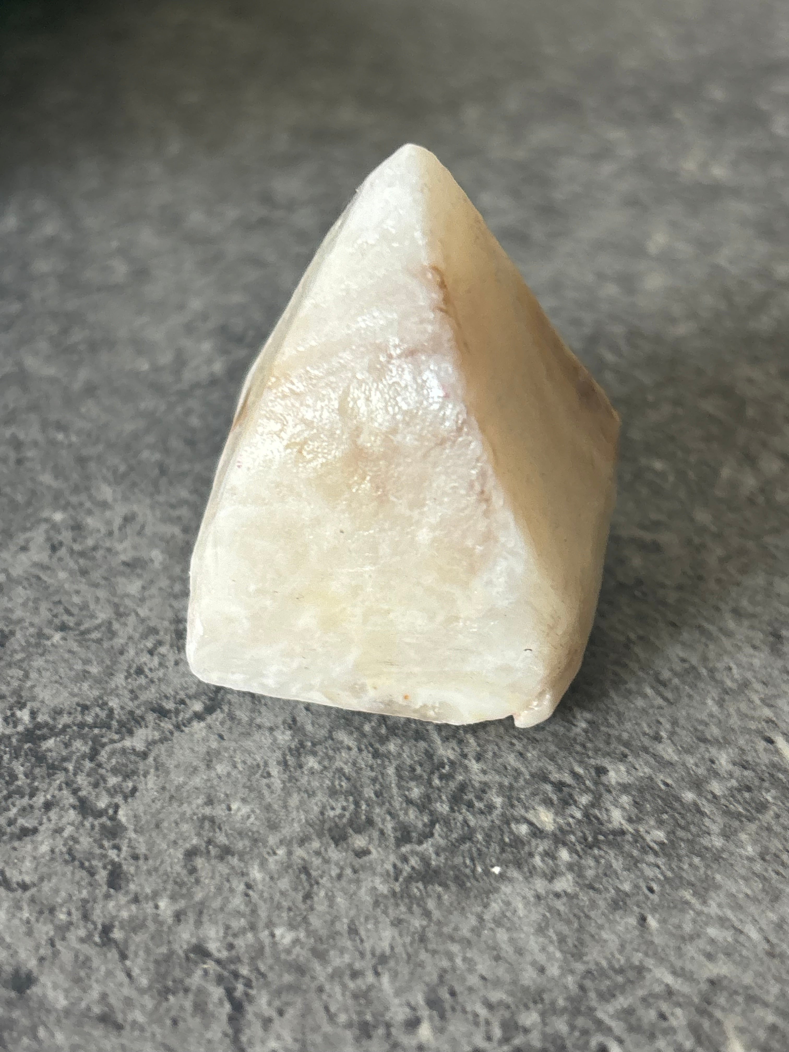 White Quartz Yellow Swirl Pyramid