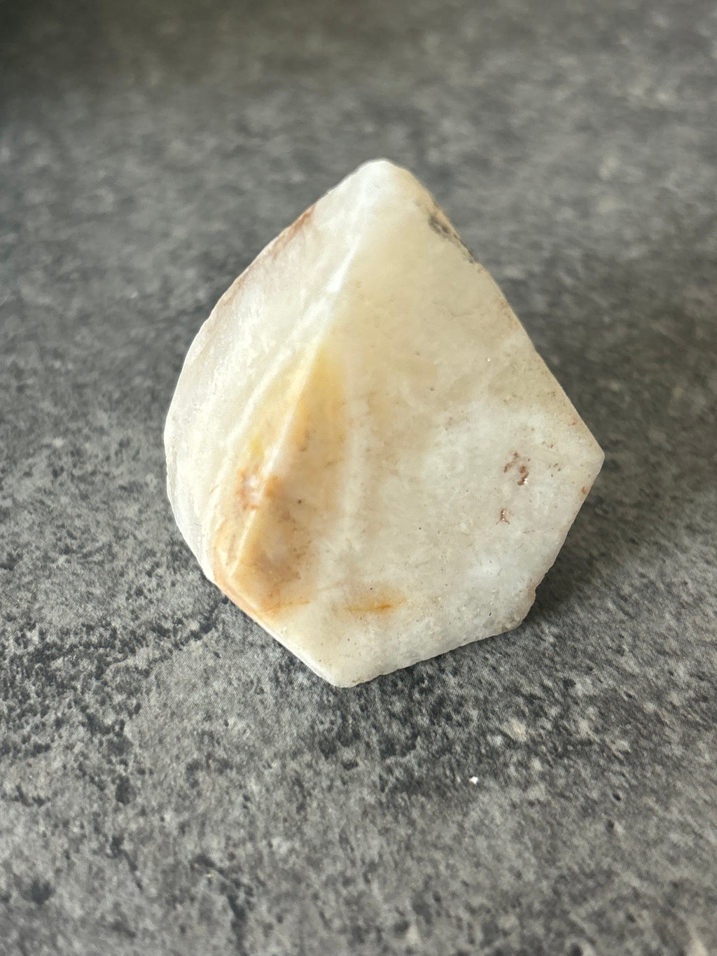 White Quartz Yellow Swirl Pyramid