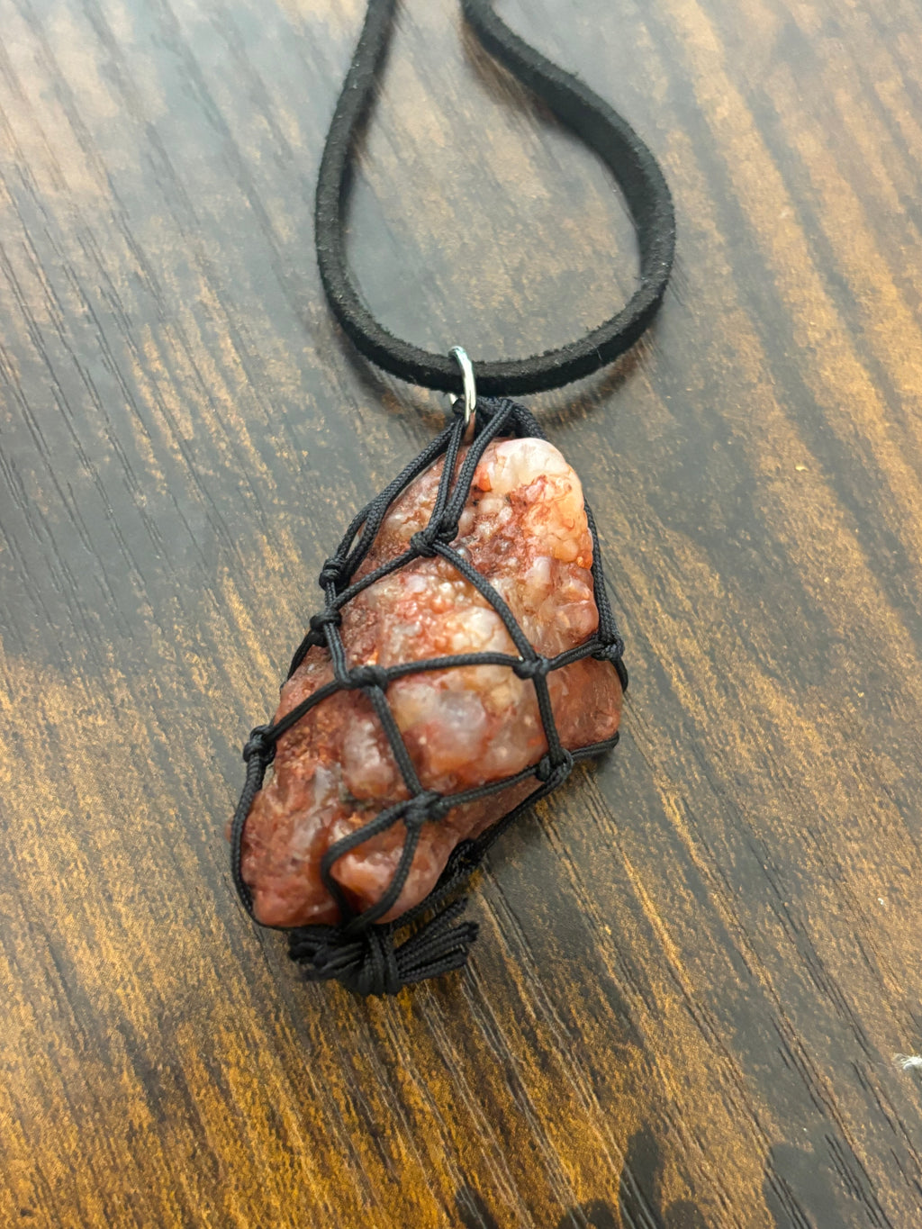 Woven Pendant- Red Quartz