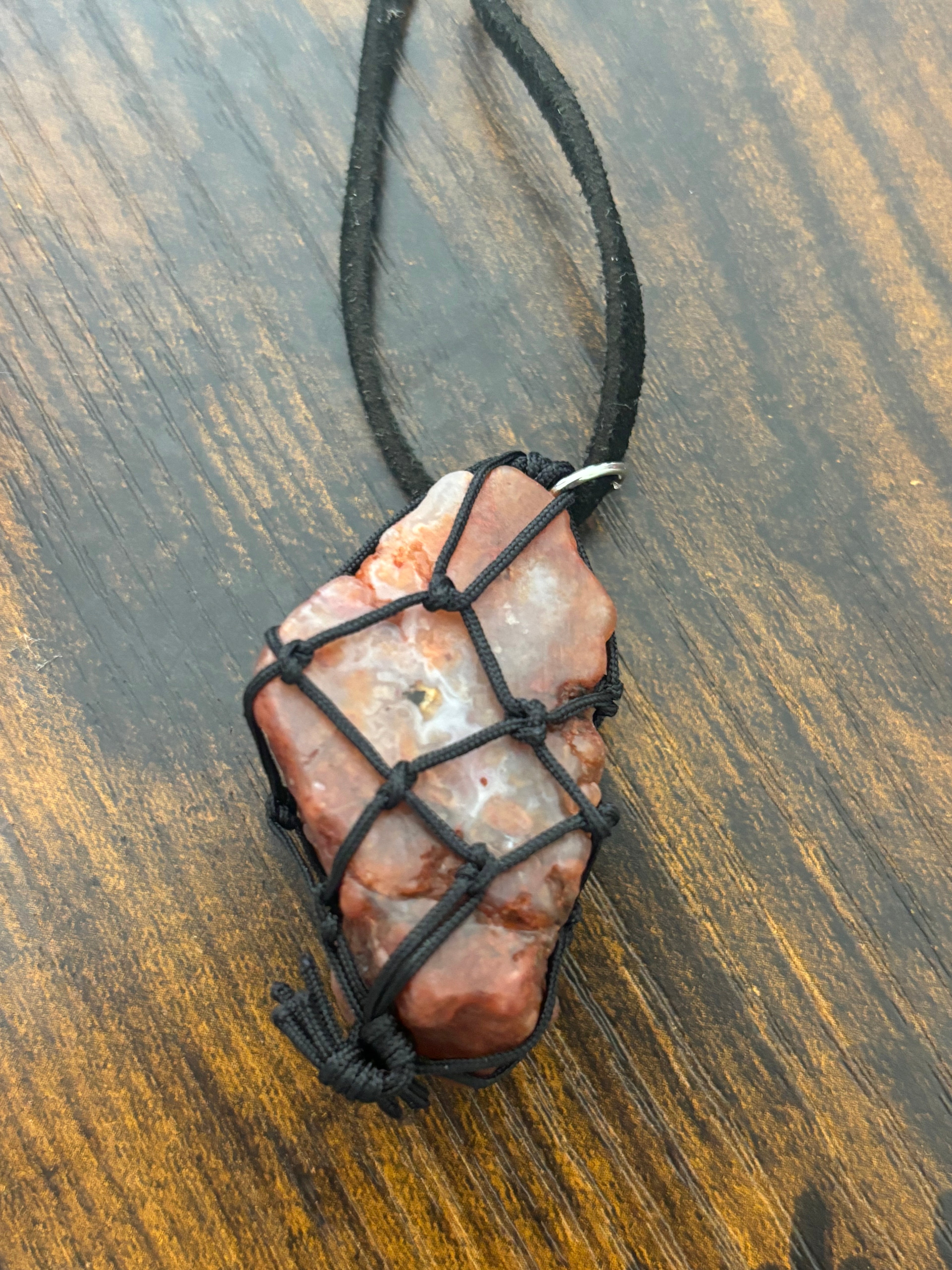 Woven Pendant- Red Quartz