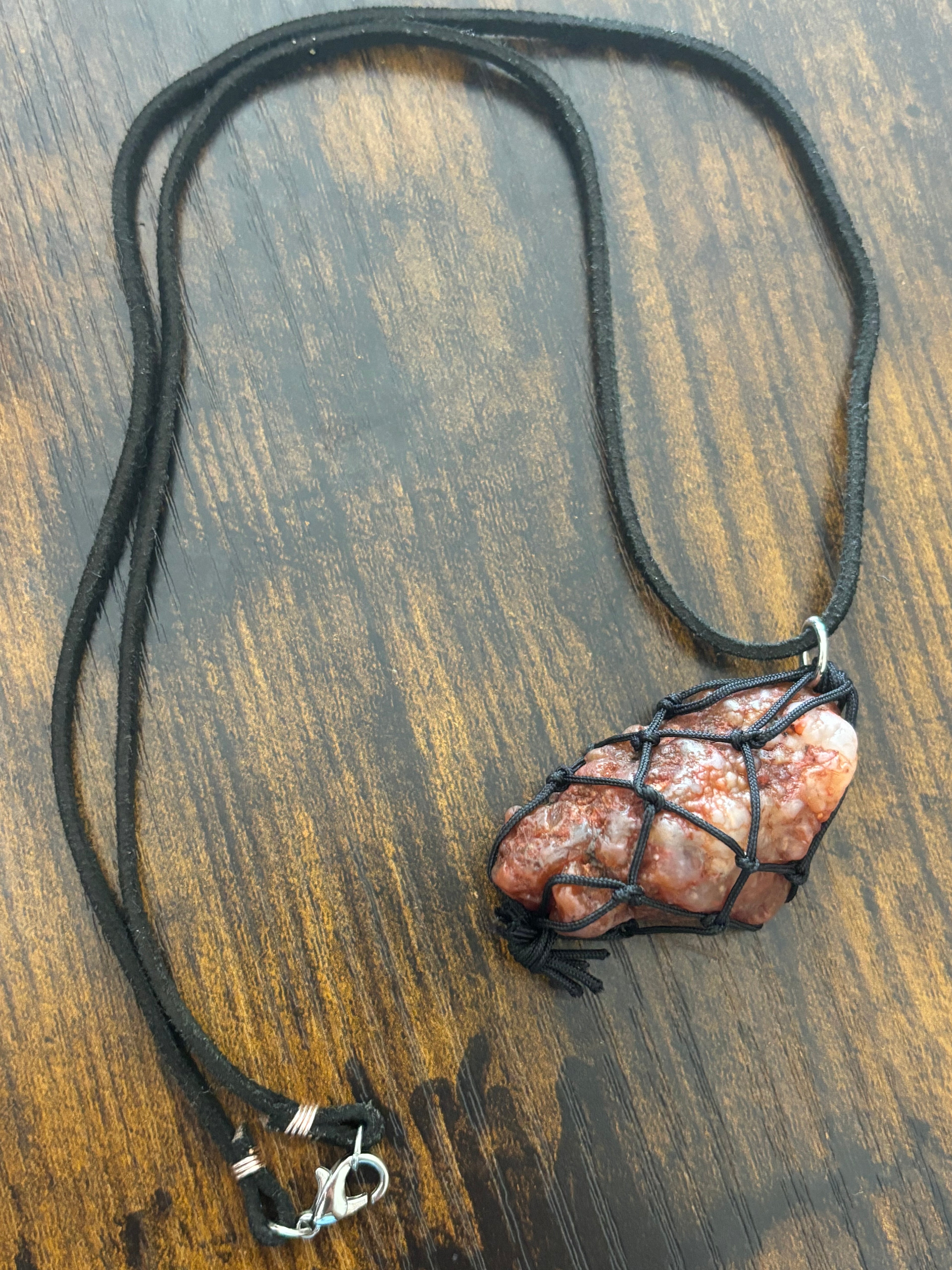 Woven Pendant- Red Quartz