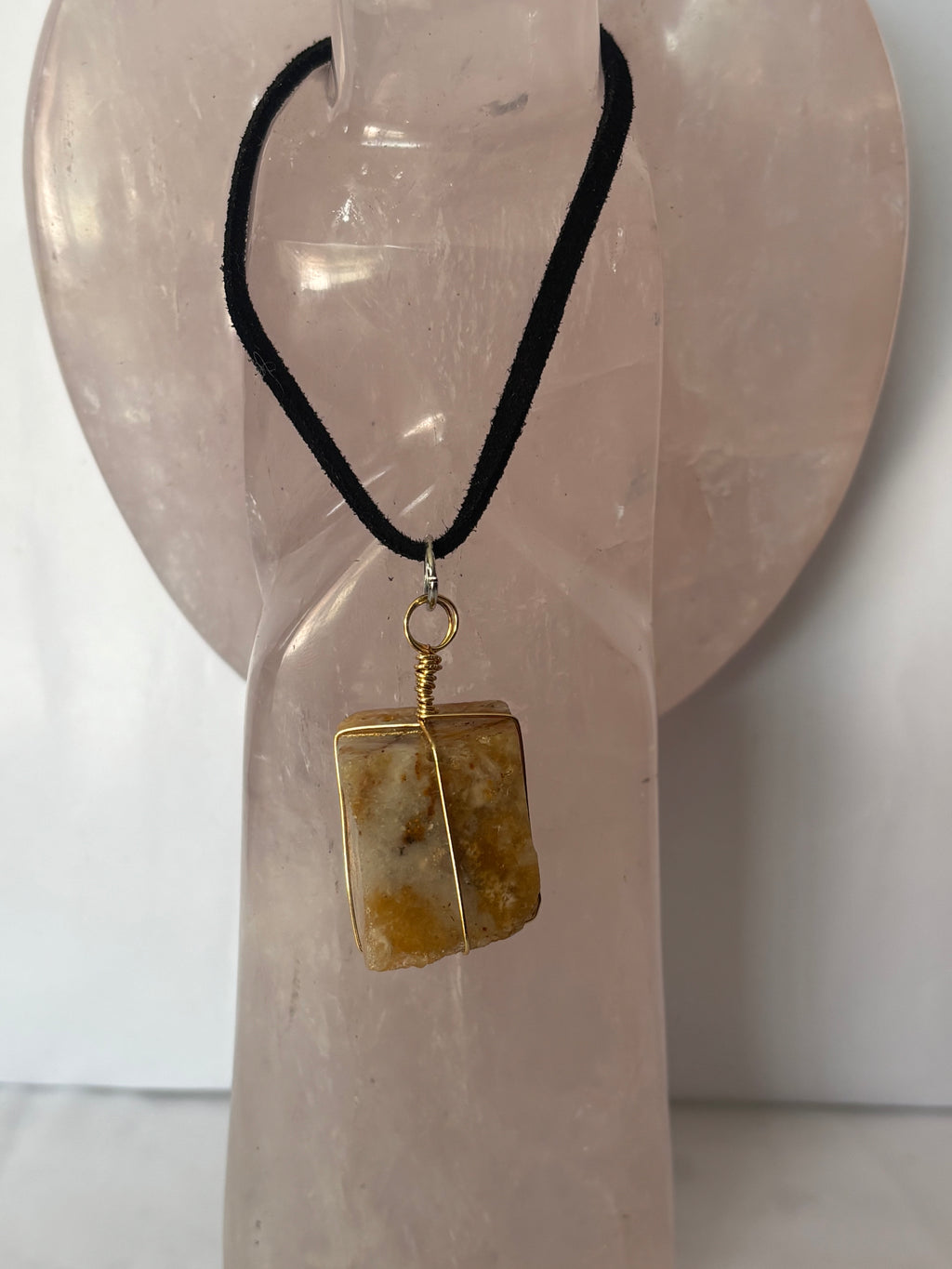 Yellow and White Quartz Necklace