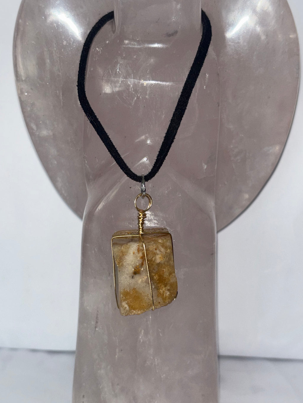 Yellow and White Quartz Necklace