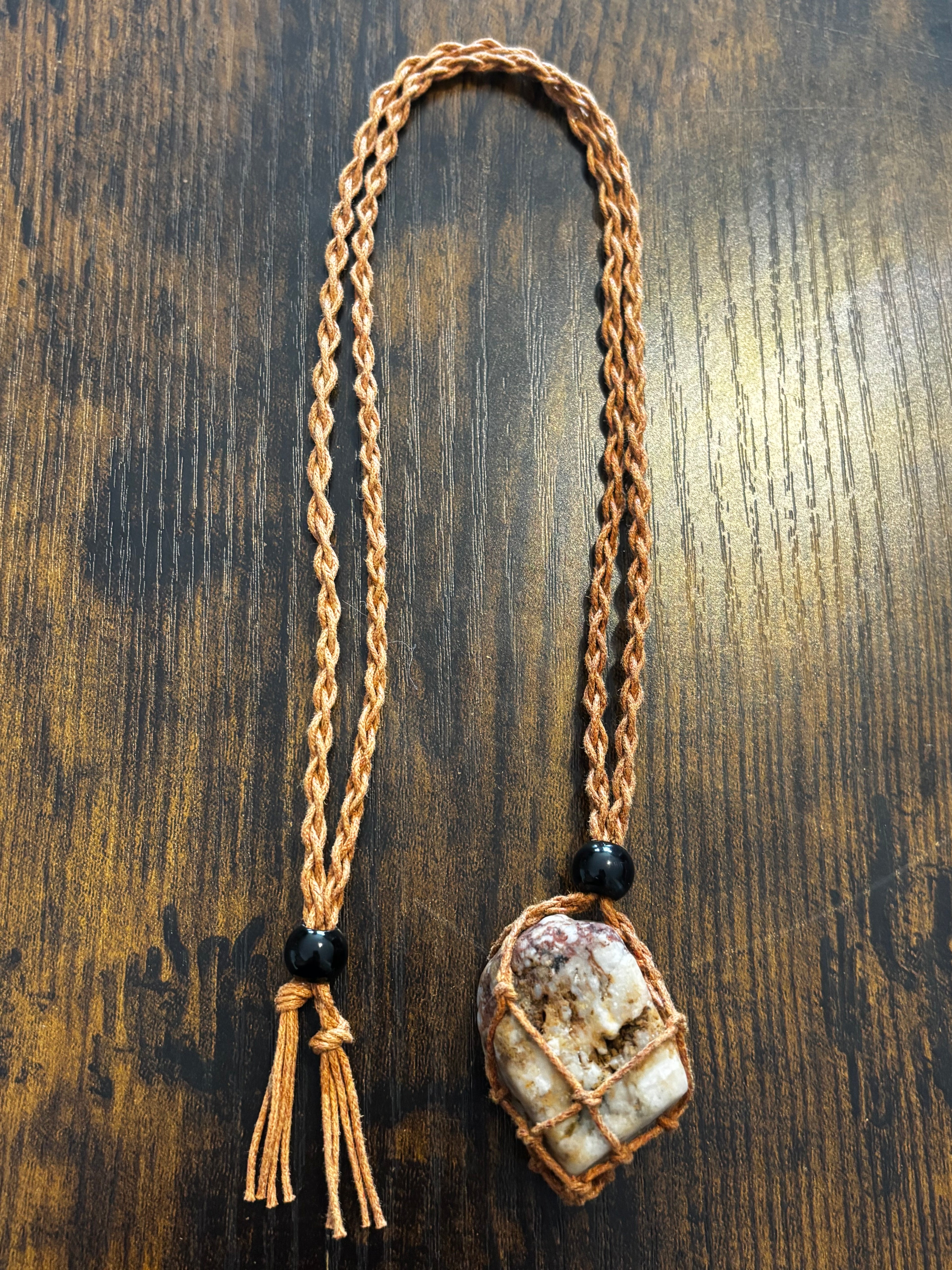 Woven Rope Necklace Burnt Orange-Cave Coral