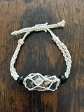 Woven Rope Bracelet- Black Star Diopside