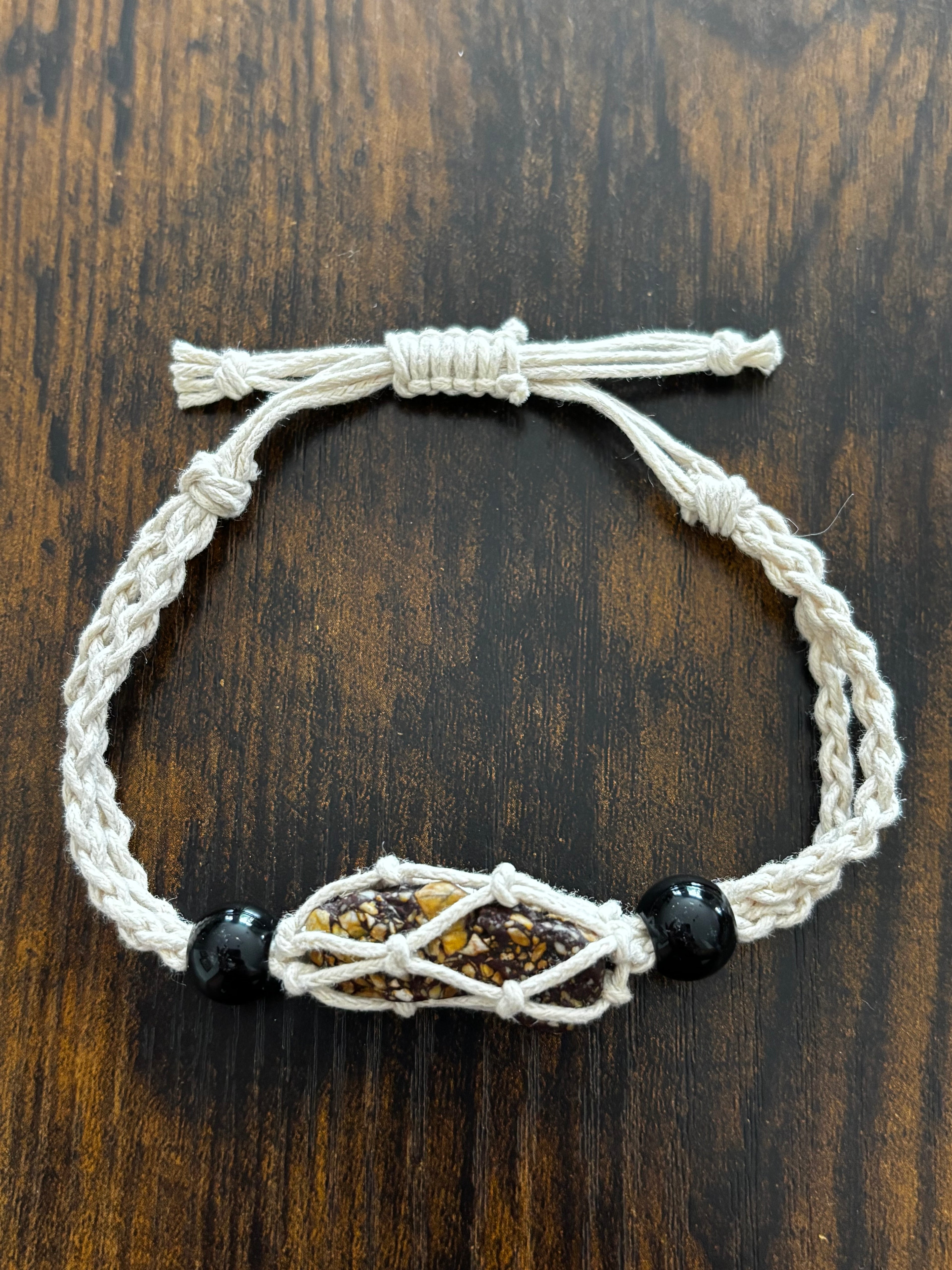 Woven Rope Bracelet- Red Cement