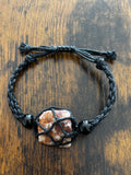 Woven Rope Bracelet Black- Marbled Jasper Quartzite